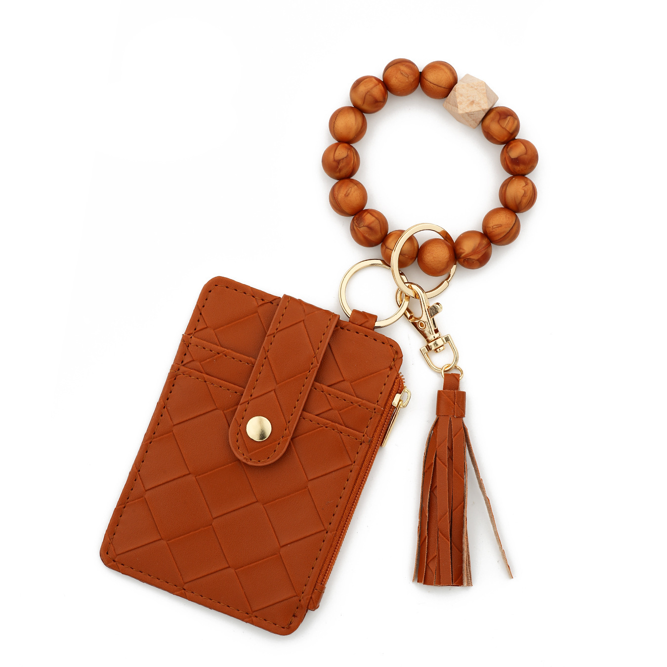 Wholesale woven texture wallet, silicone wristband keychain.