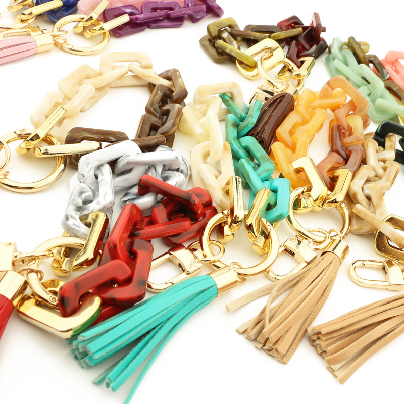 New acrylic bracelets for women keychains ins resin bracelets for sale