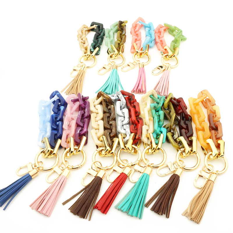 New acrylic bracelets for women keychains ins resin bracelets for sale