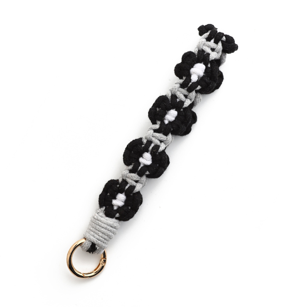 Cross-border flower wristband small daisy bag pendant mobile phone chain INS Nordic style hand-woven keychain