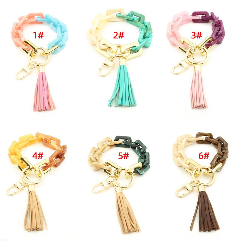 New acrylic bracelets for women keychains ins resin bracelets for sale