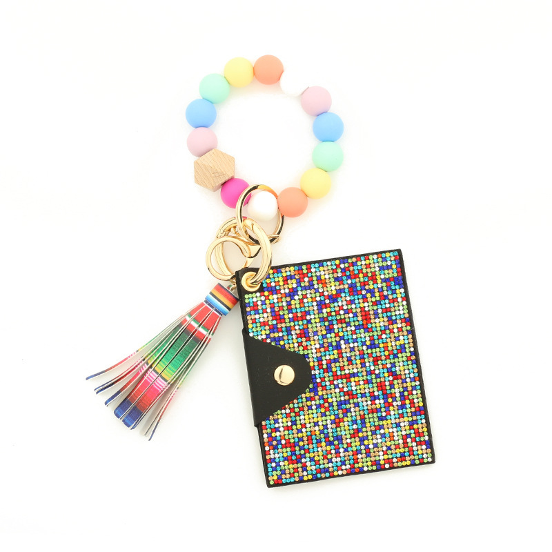 Wholesale bling wallet, silicone wristband keychain.