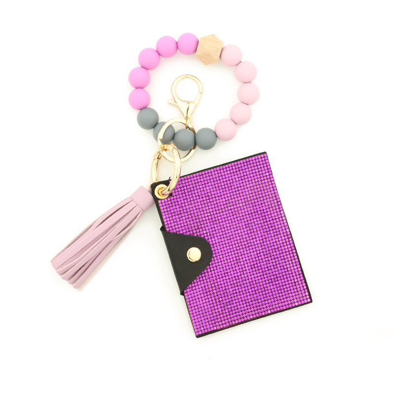 Wholesale bling wallet, silicone wristband keychain.
