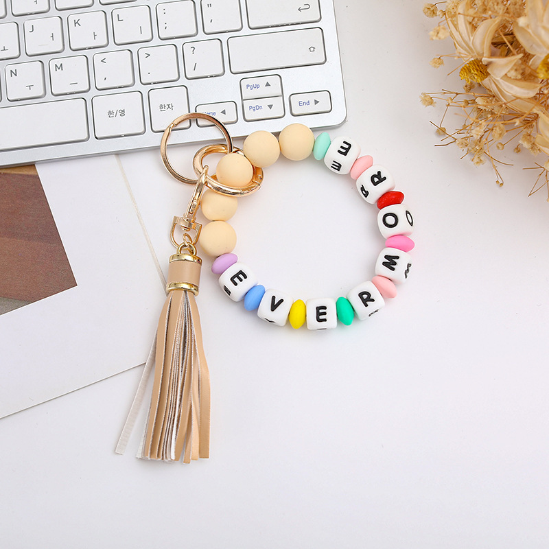 Wholesale DIY Silicone Printed Bead Keychains.