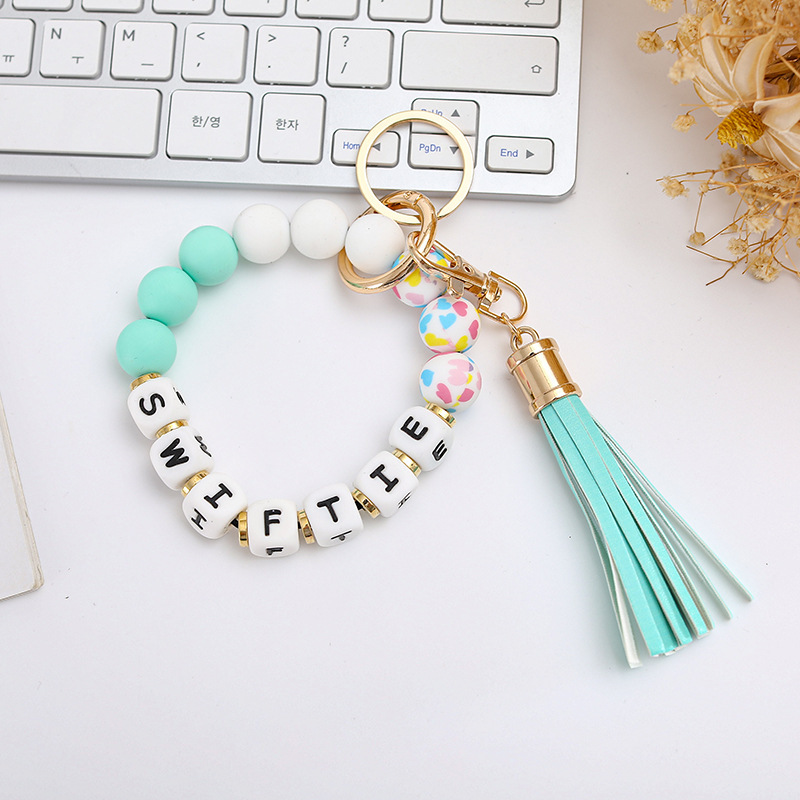 Wholesale DIY Silicone Printed Bead Keychains.