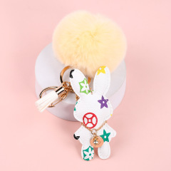 White flower rabbit + fur ball