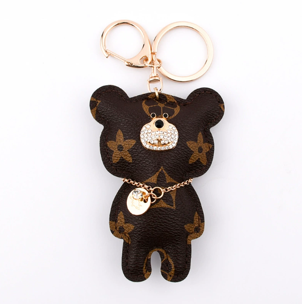 Wholesale old flower standing bear keychain