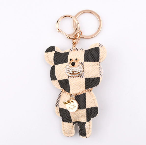 Wholesale old flower standing bear keychain