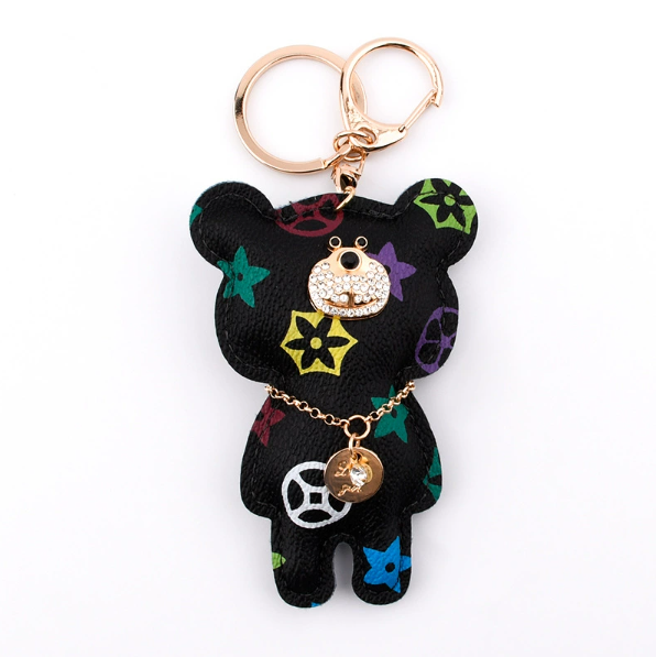 Wholesale old flower standing bear keychain