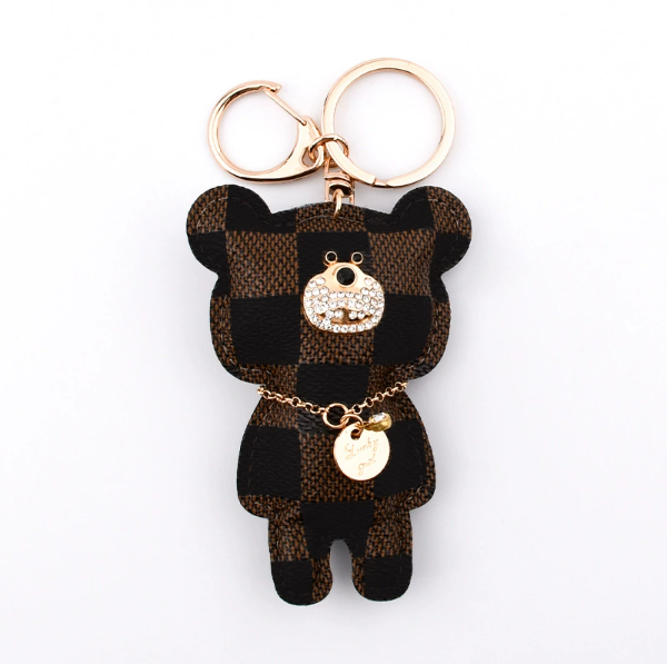Wholesale old flower standing bear keychain