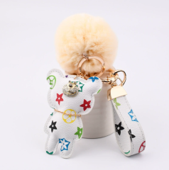 White Flower Standing Bear Set + Fur Ball