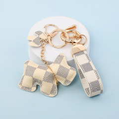 White Plaid Bell Dog Suit