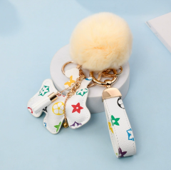 White Flower Bell Dog Set + Fur Ball