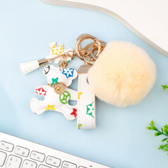 White Flower Bear Set + Fur Ball