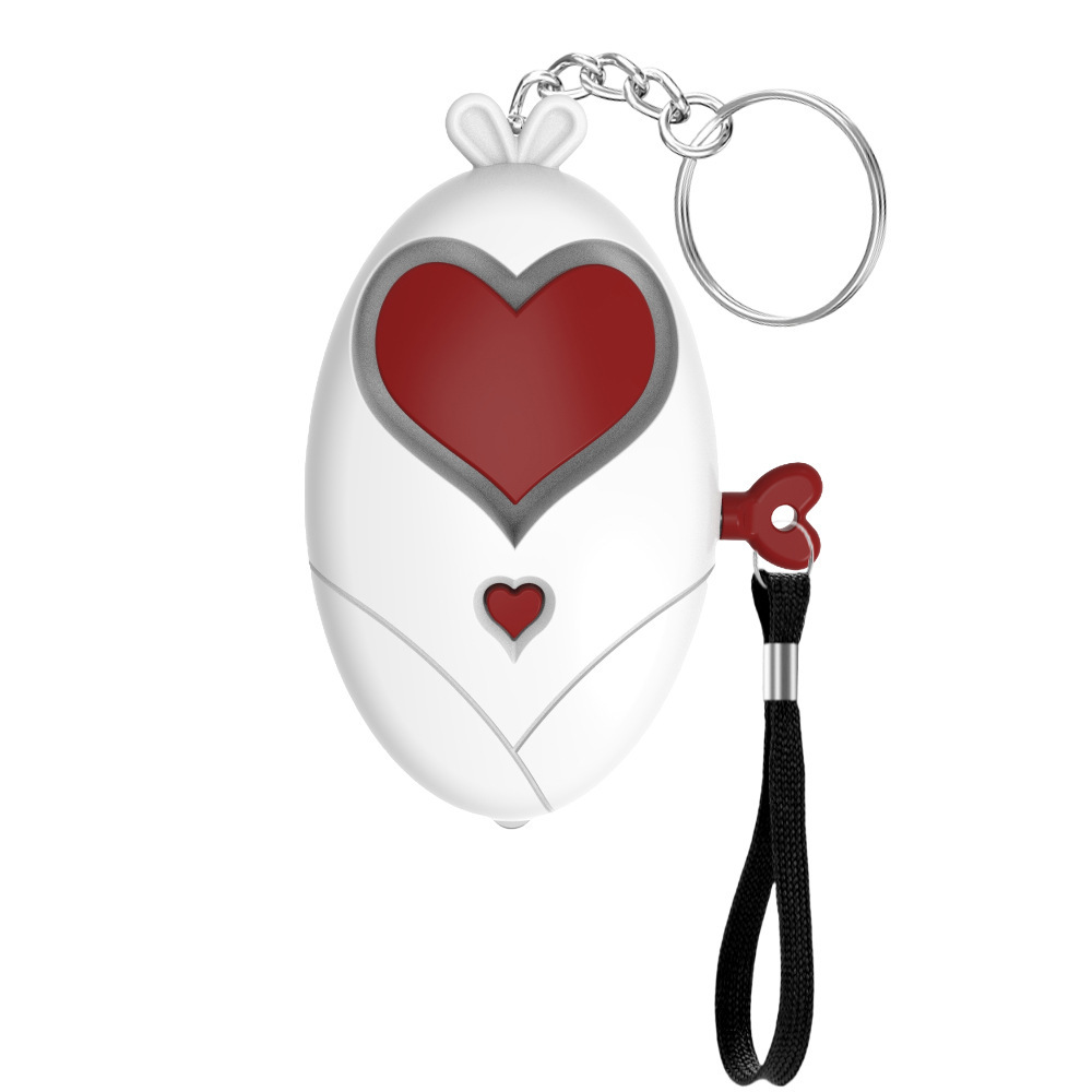 Wholesale heart shaped personal alarm keychain.