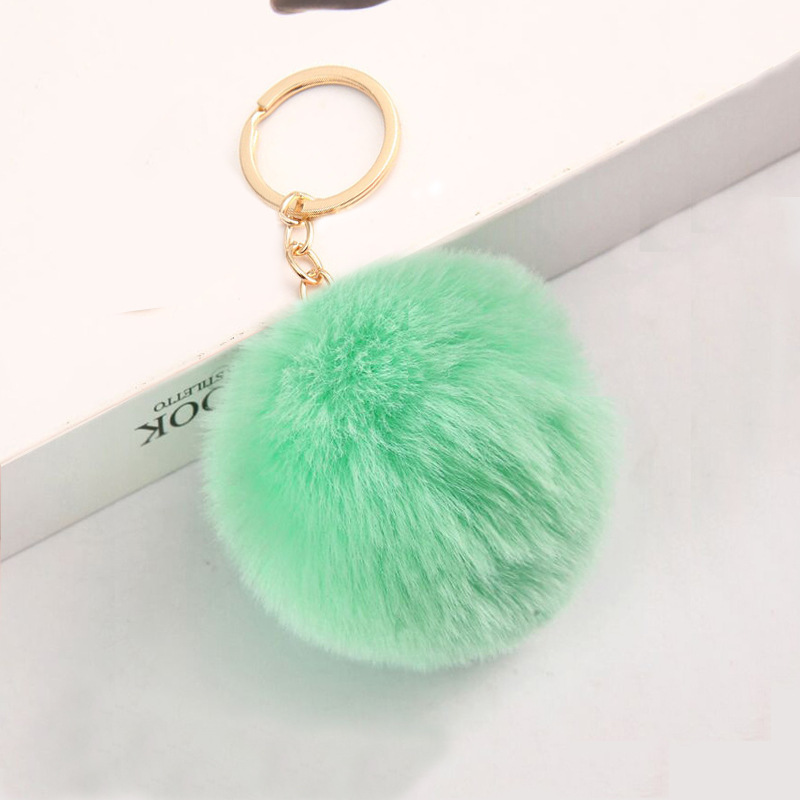 Cross-border supply 8cm imitation Rex rabbit fur ball keychain pendant imitation fur ball keychain accessories factory direct sales