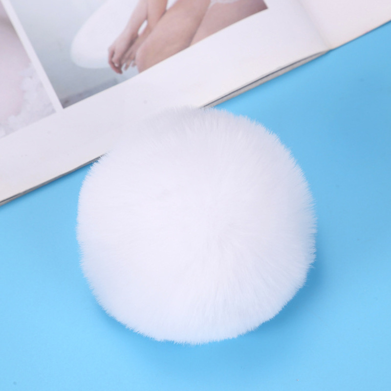 Cross-border supply 8cm imitation Rex rabbit fur ball keychain pendant imitation fur ball keychain accessories factory direct sales