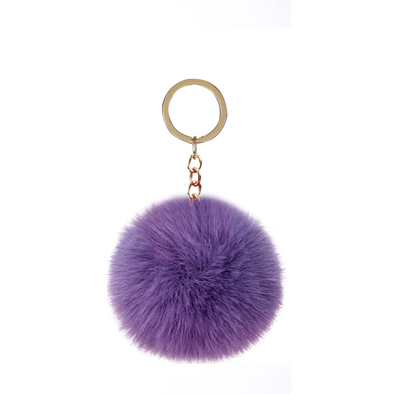 Cross-border supply 8cm imitation Rex rabbit fur ball keychain pendant imitation fur ball keychain accessories factory direct sales