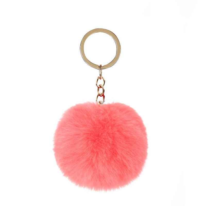 Cross-border supply 8cm imitation Rex rabbit fur ball keychain pendant imitation fur ball keychain accessories factory direct sales