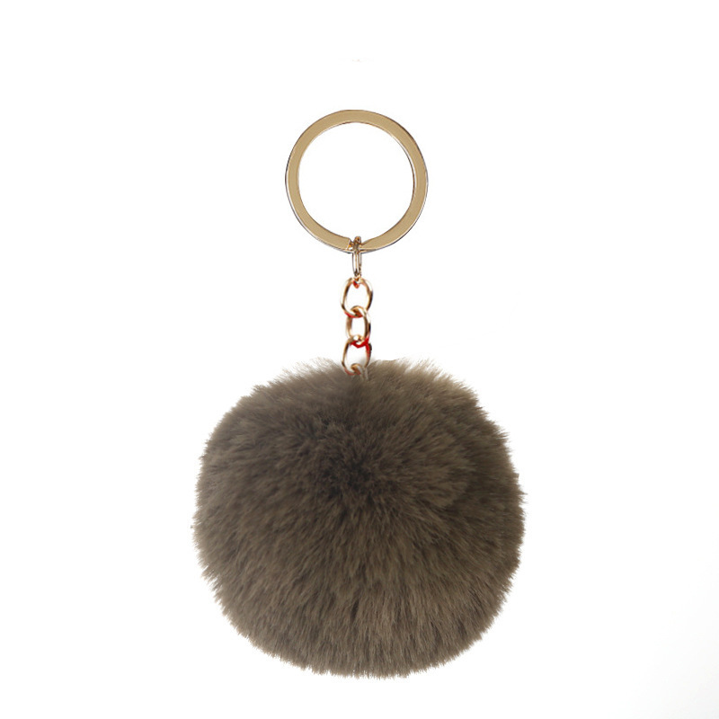 Cross-border supply 8cm imitation Rex rabbit fur ball keychain pendant imitation fur ball keychain accessories factory direct sales