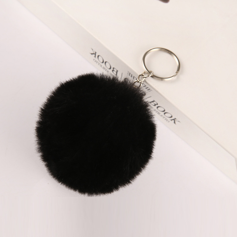 Cross-border supply 8cm imitation Rex rabbit fur ball keychain pendant imitation fur ball keychain accessories factory direct sales