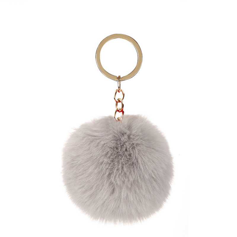 Cross-border supply 8cm imitation Rex rabbit fur ball keychain pendant imitation fur ball keychain accessories factory direct sales