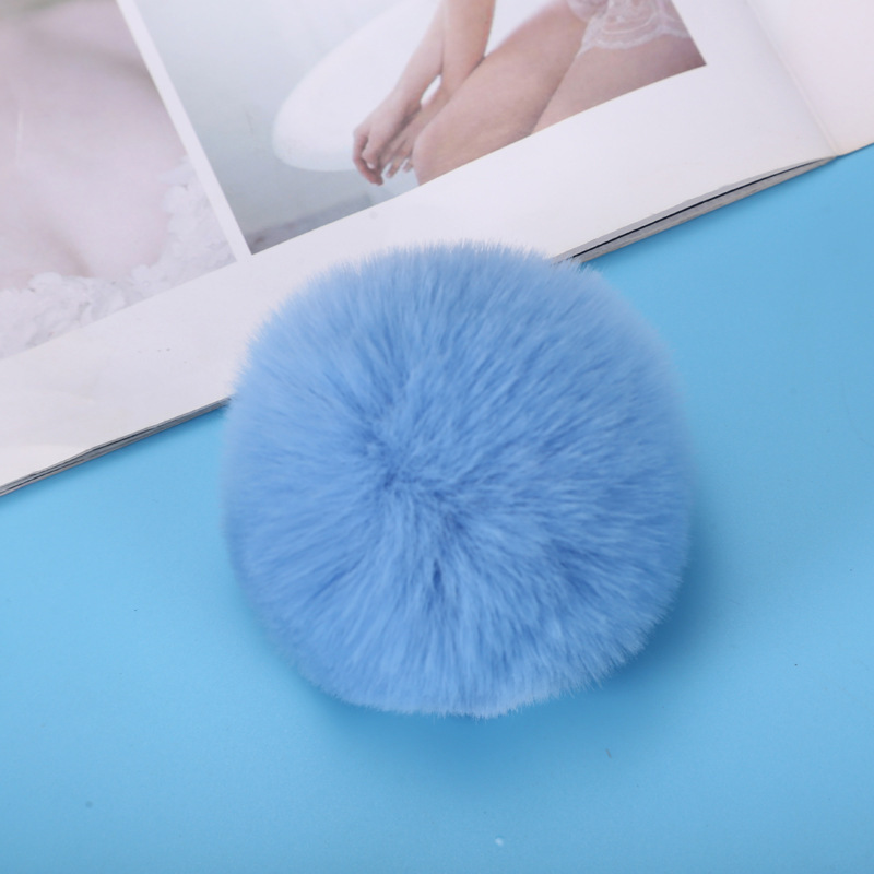 Cross-border supply 8cm imitation Rex rabbit fur ball keychain pendant imitation fur ball keychain accessories factory direct sales