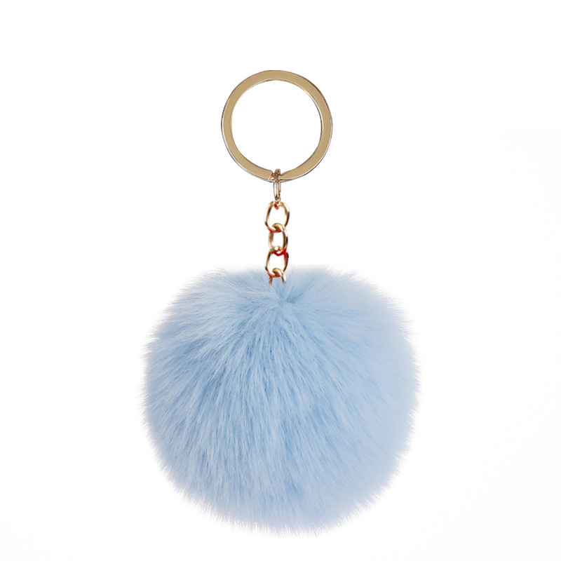 Cross-border supply 8cm imitation Rex rabbit fur ball keychain pendant imitation fur ball keychain accessories factory direct sales