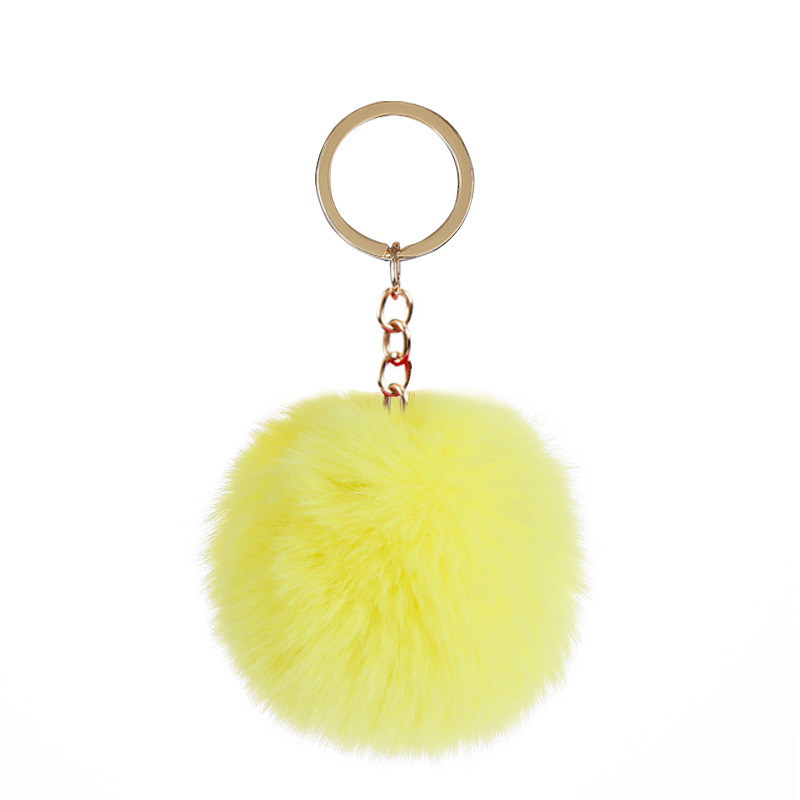Cross-border supply 8cm imitation Rex rabbit fur ball keychain pendant imitation fur ball keychain accessories factory direct sales