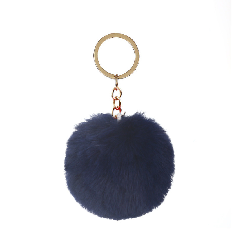 Cross-border supply 8cm imitation Rex rabbit fur ball keychain pendant imitation fur ball keychain accessories factory direct sales