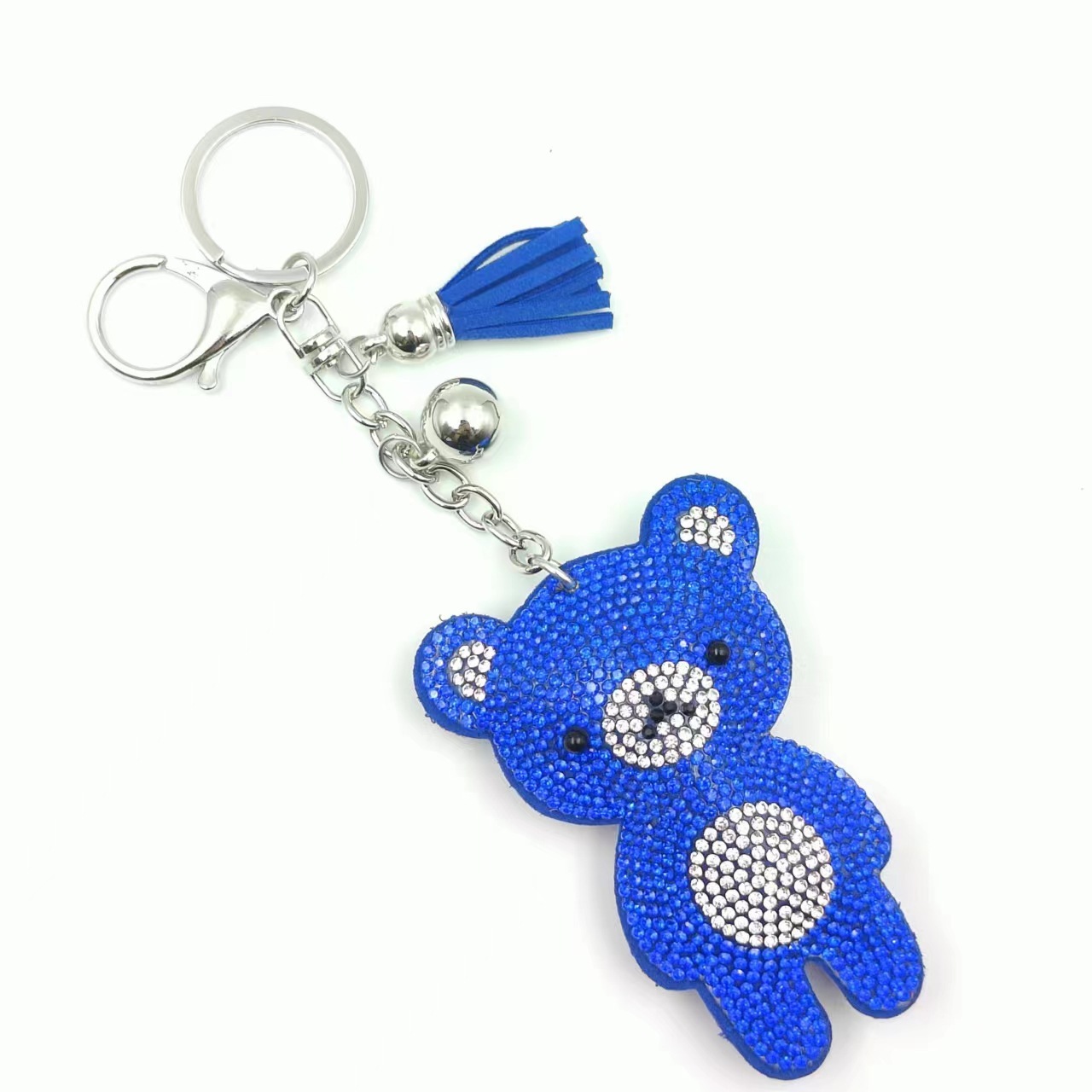 AliExpress Violent Bear hot diamond small pendant new cute diamond keychain pendant Korean version of the tassel bag