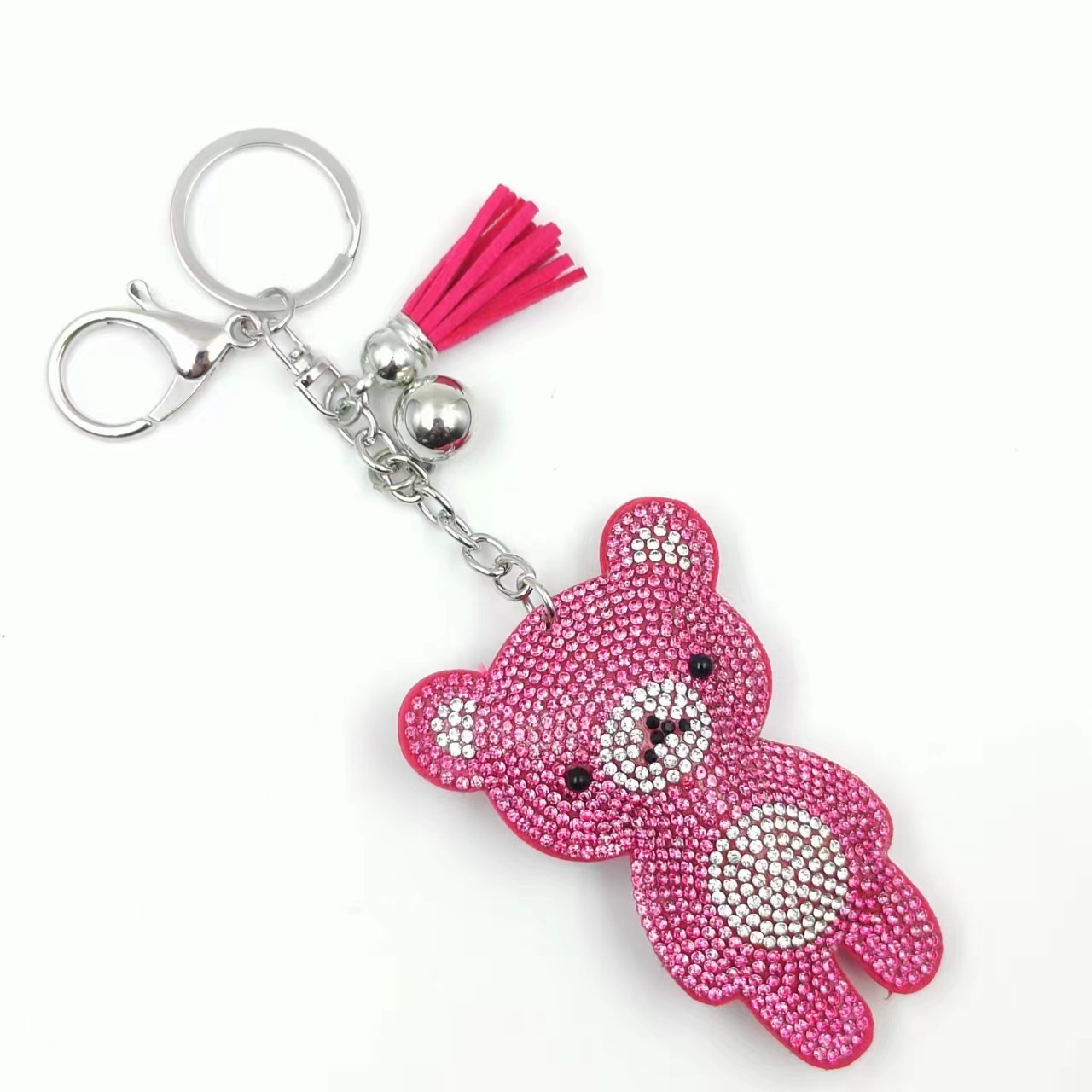 AliExpress Violent Bear hot diamond small pendant new cute diamond keychain pendant Korean version of the tassel bag