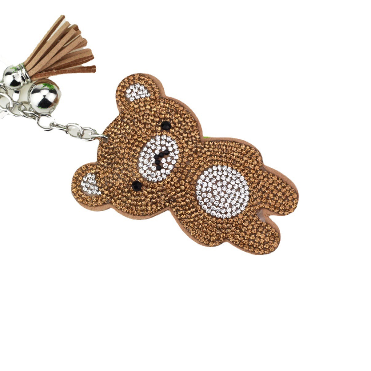 AliExpress Violent Bear hot diamond small pendant new cute diamond keychain pendant Korean version of the tassel bag