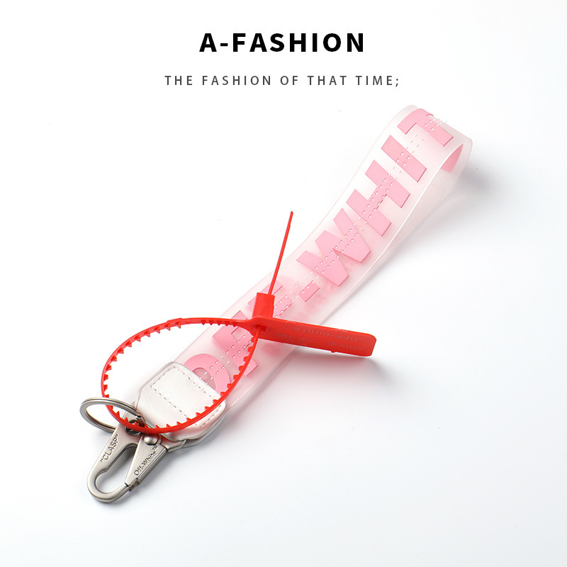 Spot off keychain white transparent PVC jelly letters jeans bag mobile phone camera luggage pendant