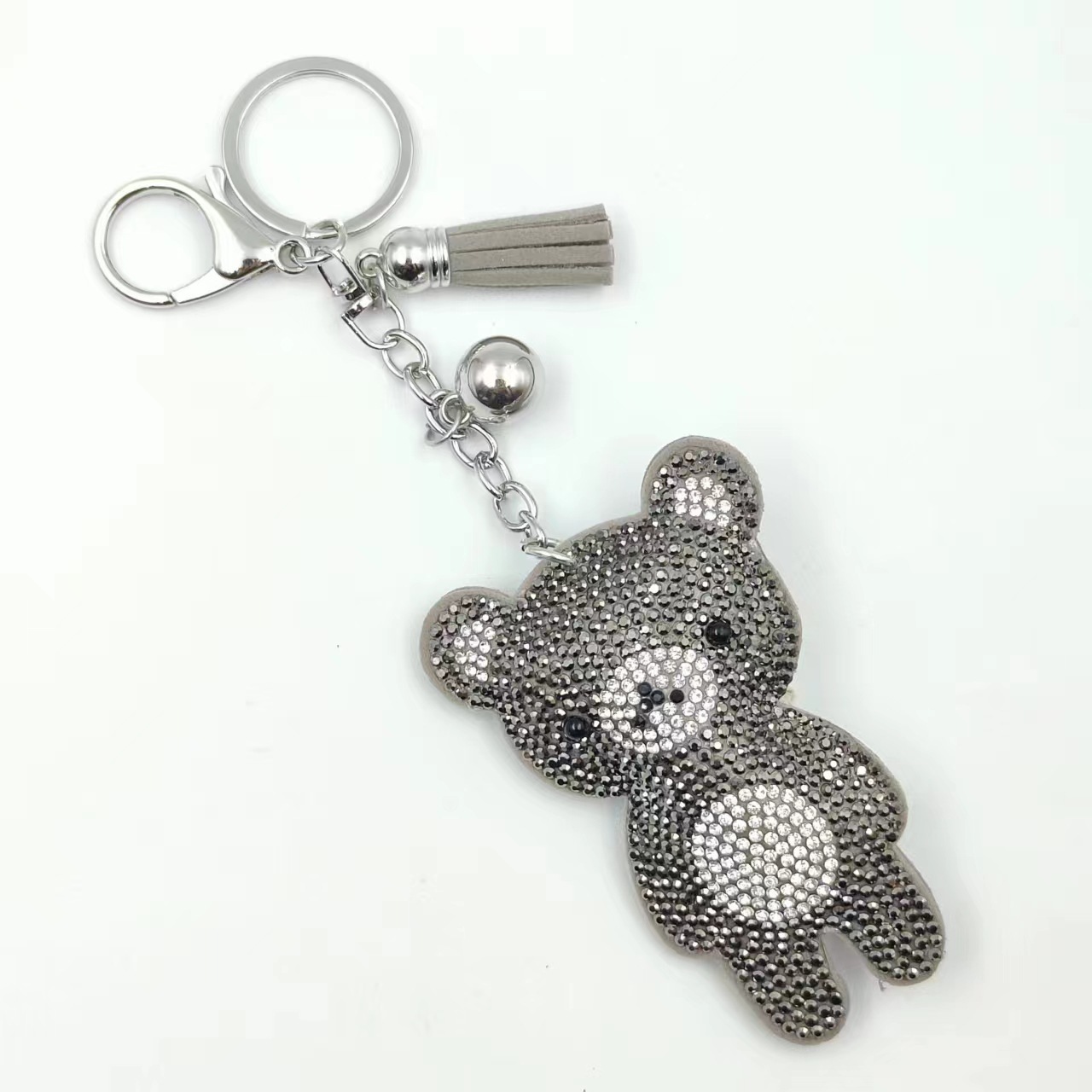 AliExpress Violent Bear hot diamond small pendant new cute diamond keychain pendant Korean version of the tassel bag