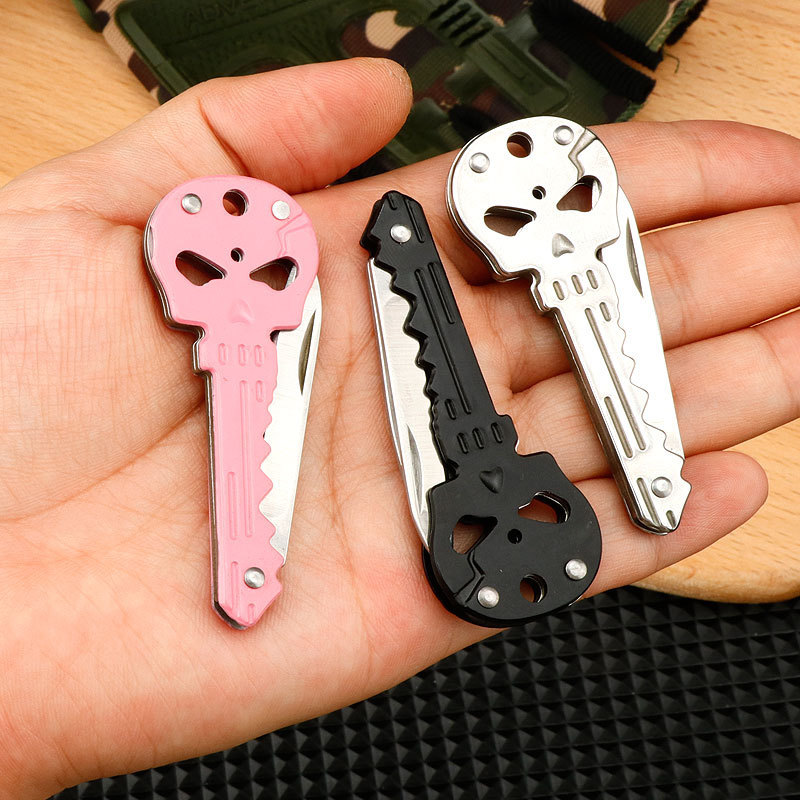 New ghost head shaped mini knife multi-function key knife outdoor Swiss knife self-defense knife folding fruit knife