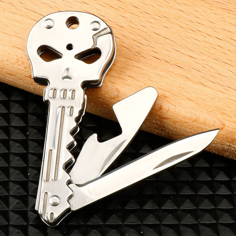 New ghost head shaped mini knife multi-function key knife outdoor Swiss knife self-defense knife folding fruit knife
