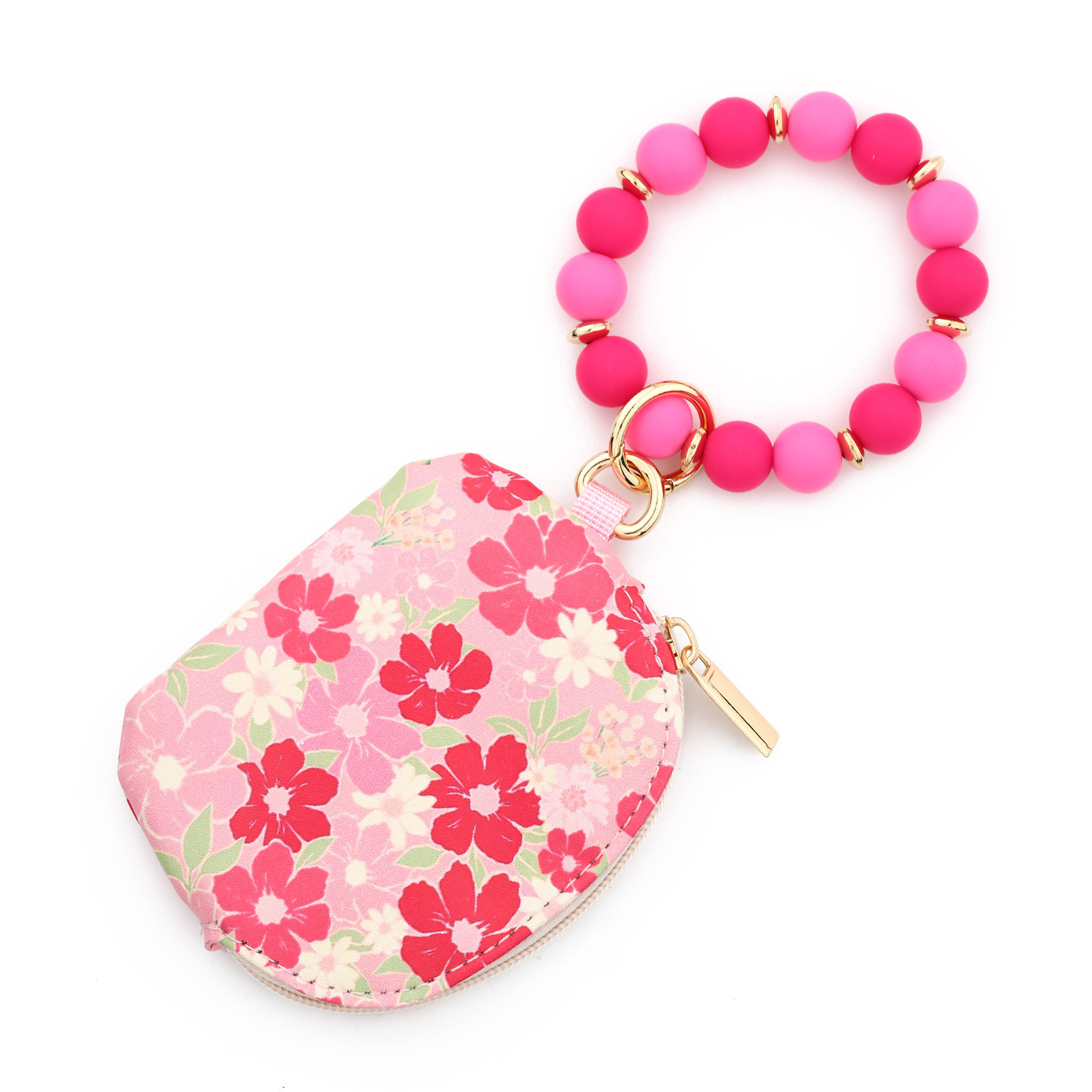2025 Multifunctional Waterproof Wrist Bag Semicircular Card Holder Keychain Printed Leather Wallet Silicone Bracelet ID Bag