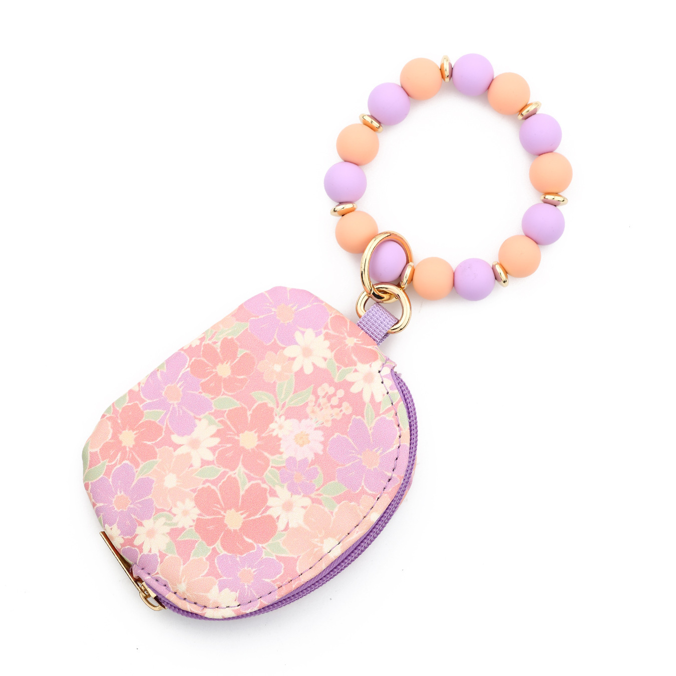 2025 Multifunctional Waterproof Wrist Bag Semicircular Card Holder Keychain Printed Leather Wallet Silicone Bracelet ID Bag