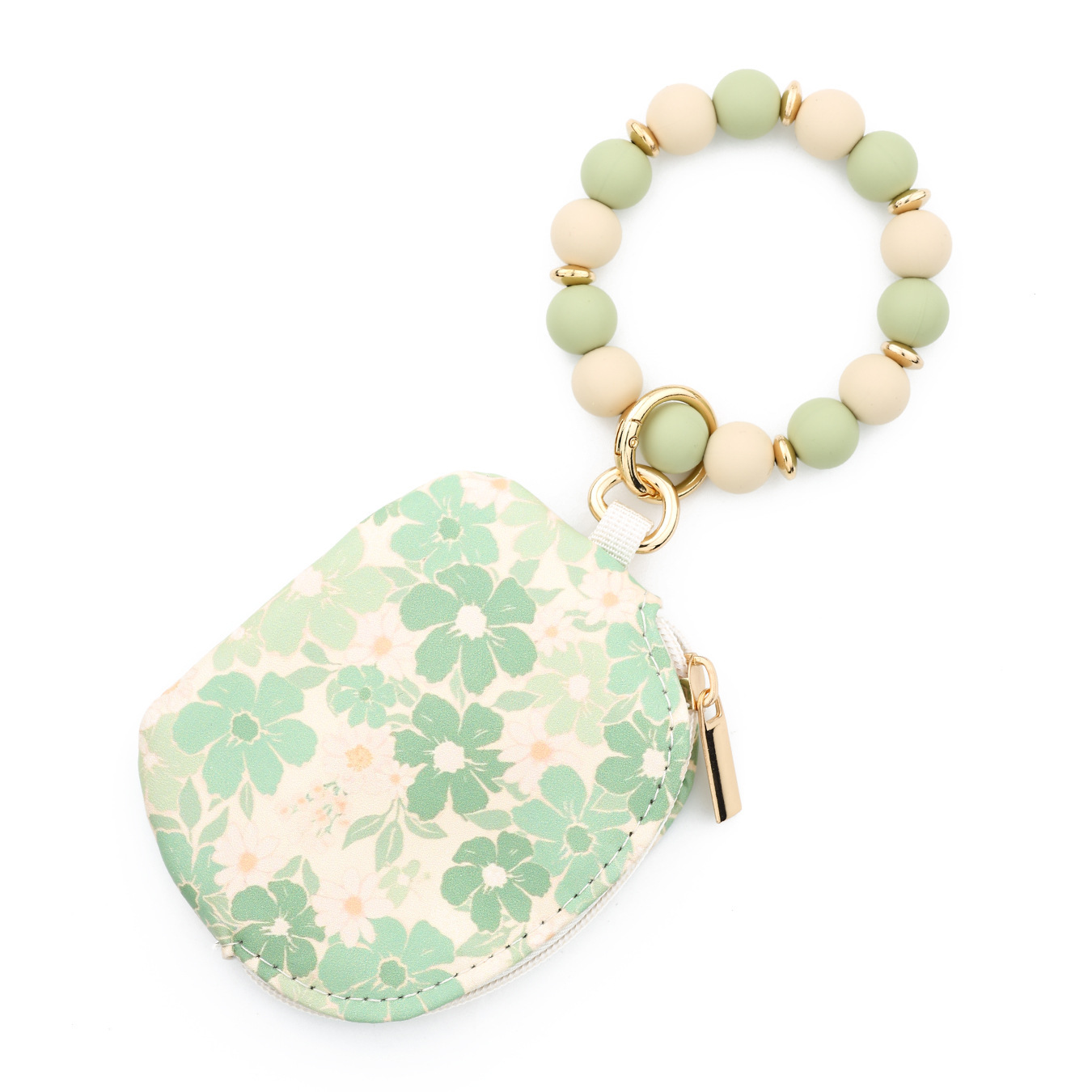2025 Multifunctional Waterproof Wrist Bag Semicircular Card Holder Keychain Printed Leather Wallet Silicone Bracelet ID Bag