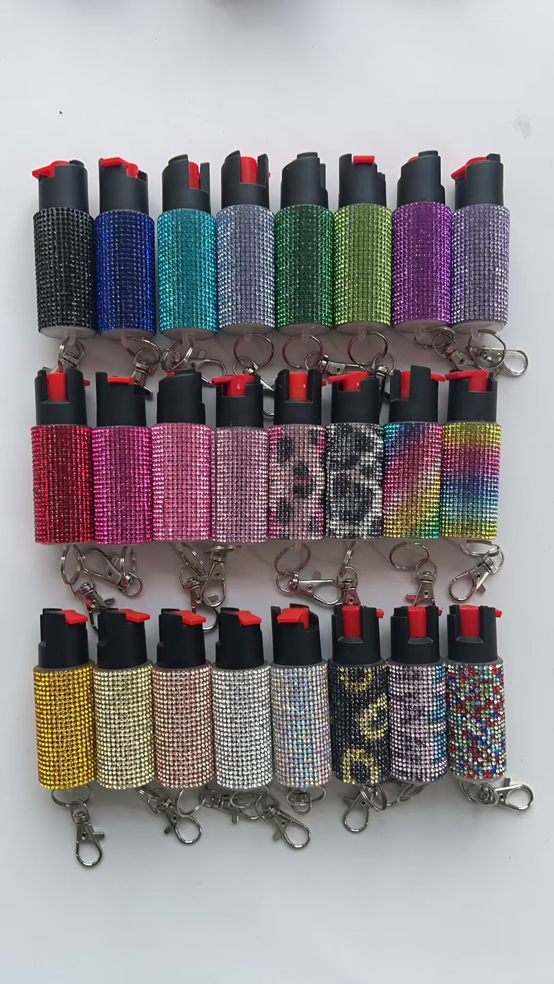Self-defense bling spray keychain.