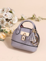Purple semicircular handbag