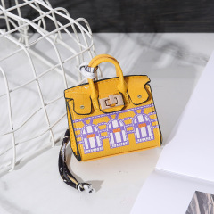 Printed house bag yellow
