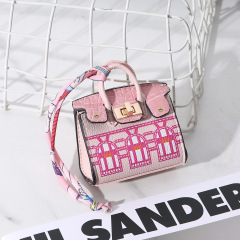 Printed house bag pink