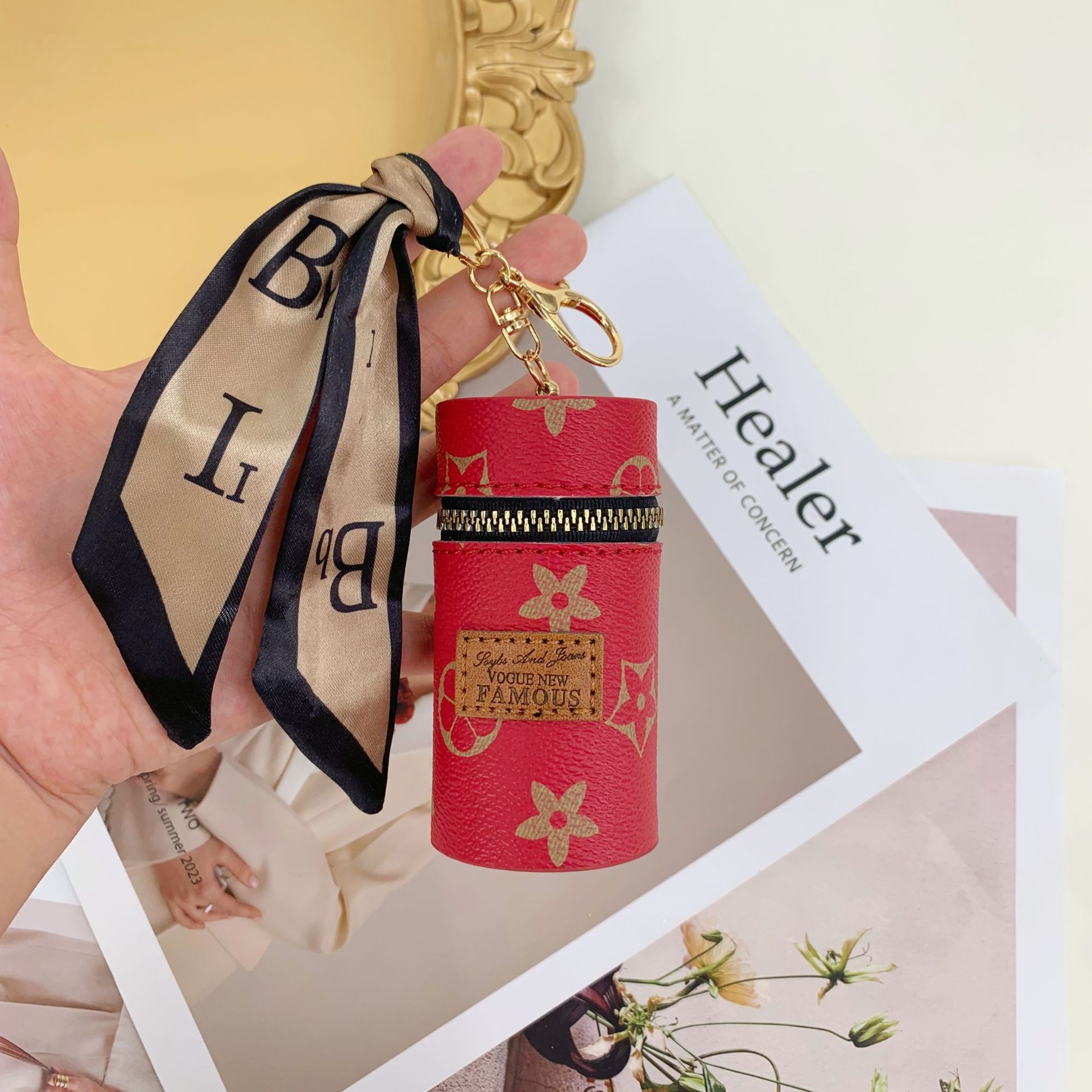 High-end coin purse, retro bucket lipstick bag, simple pendant, women's small wallet, spot stock, small bag