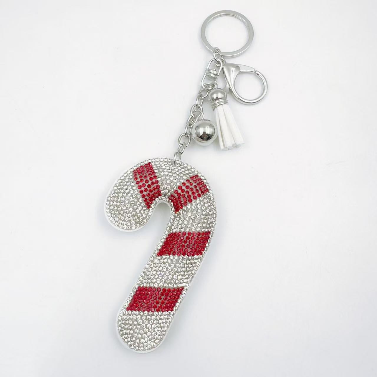 New Christmas series of export jewelry, rhinestone keychains, bag pendants, rhinestone tassel decorative accessories wholesale.