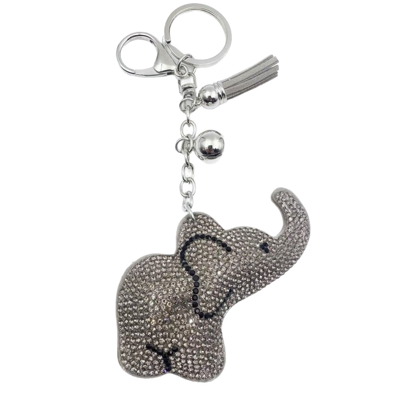 Cartoon Korean Style Rhinestone Elephant Keychain, Crystal Rhinestone Animal Elephant Keychain, Bag Pendant, Clothing Accessories