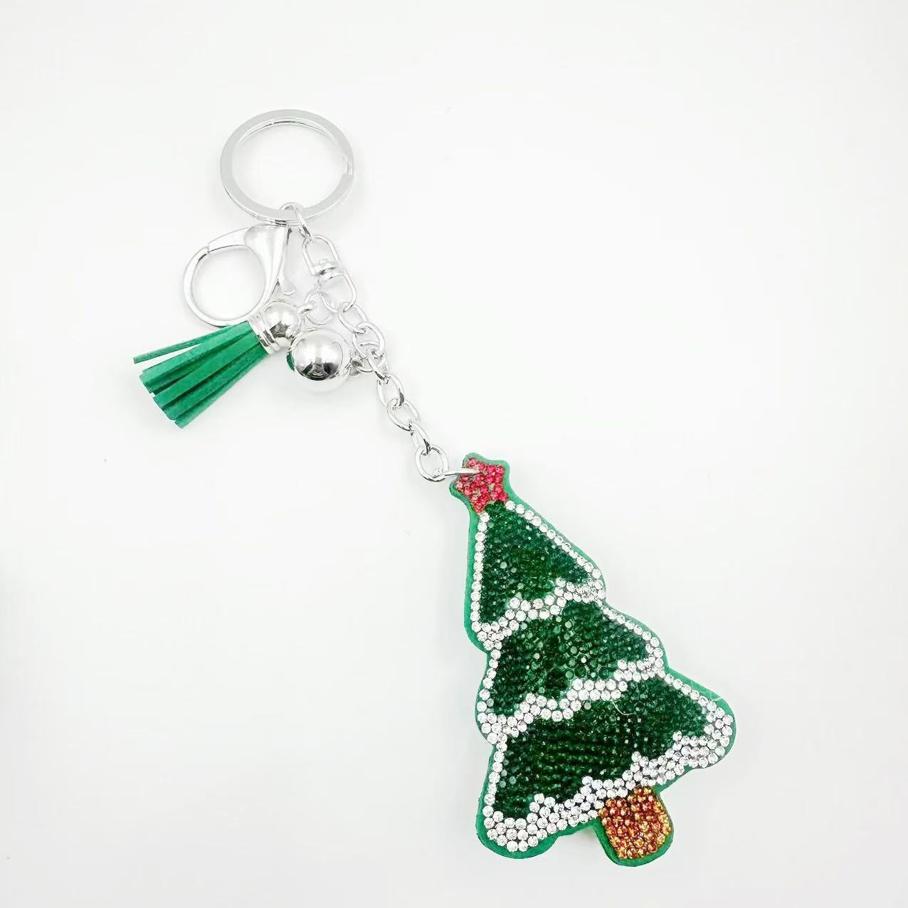 New Christmas series of export jewelry, rhinestone keychains, bag pendants, rhinestone tassel decorative accessories wholesale.