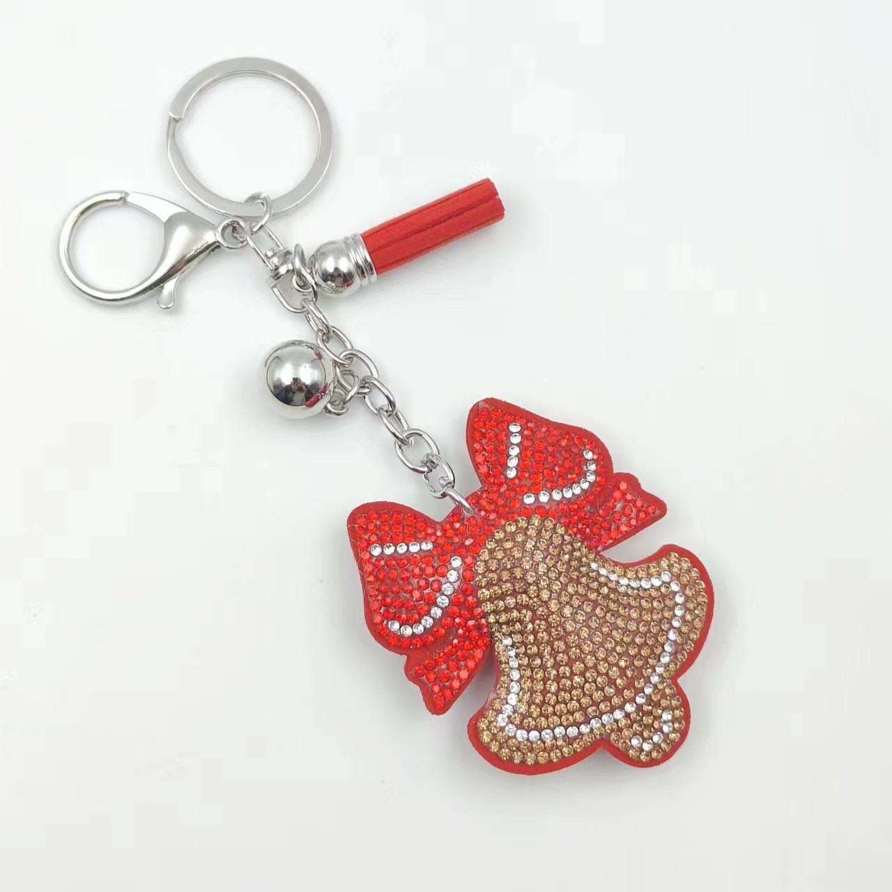 New Christmas series of export jewelry, rhinestone keychains, bag pendants, rhinestone tassel decorative accessories wholesale.