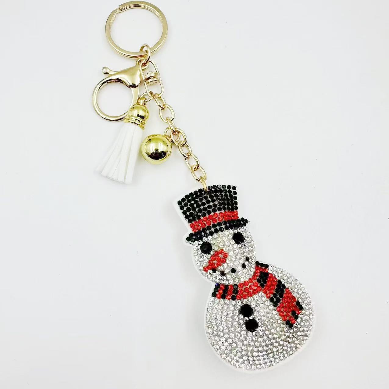 New Christmas series of export jewelry, rhinestone keychains, bag pendants, rhinestone tassel decorative accessories wholesale.